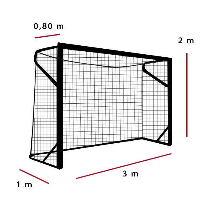 Хандбална мрежа 4 мм РР хексагонална двуцветна-размери