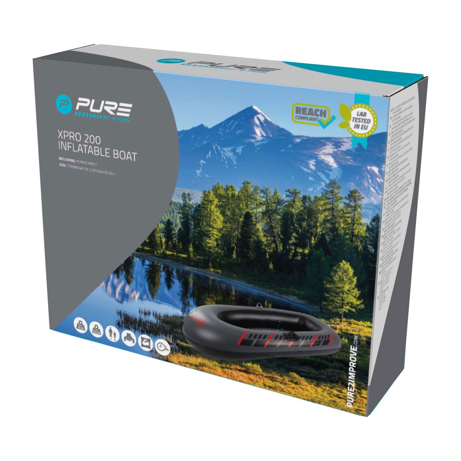 Надуваема лодка Pure4fun® XPRO‑200-опаковка