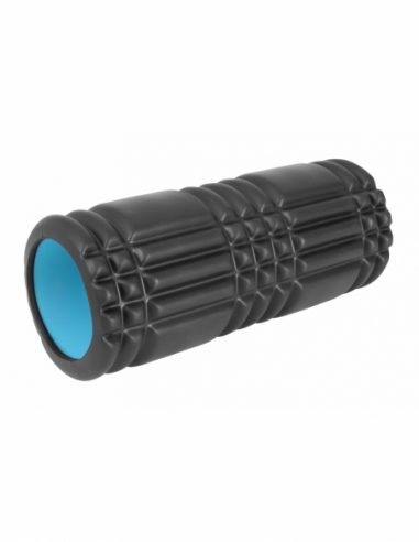 Релефен ролер от пяна AMILA Foam Roller Plexus Φ14x33cm, черен/светло син