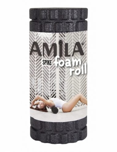 Релефен ролер от пяна AMILA Foam Roller Spike Φ14x32cm, черен-опаковка